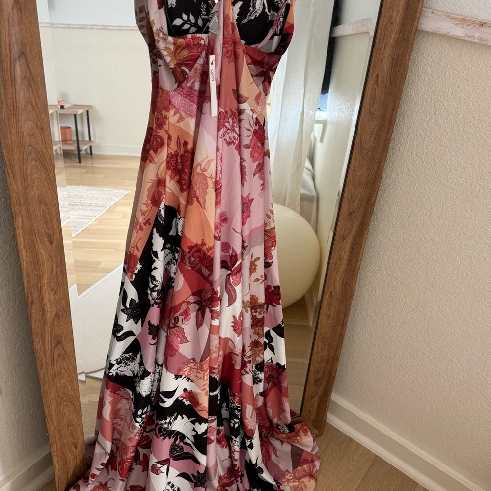 ASOS Pink and Black Floral & Paisley Maxi Dress. - Picture 4 of 4